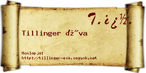 Tillinger Éva névjegykártya