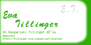 eva tillinger business card